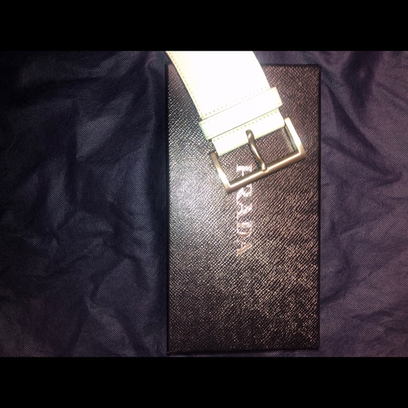 Prada baby blue leather belt main image 6